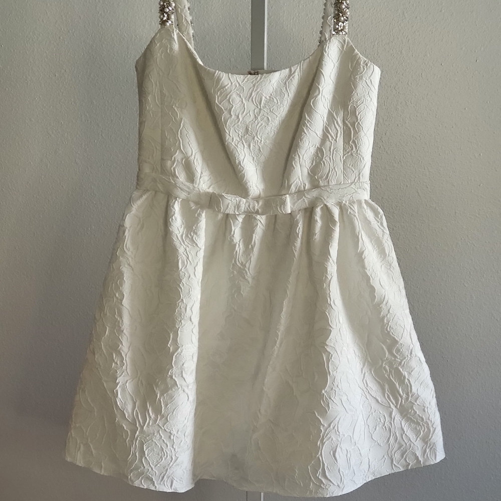 Sachi & Babi White Mini Woqen Dress